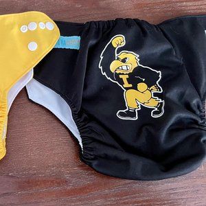 Iowa Hawkeye themed cloth diapers